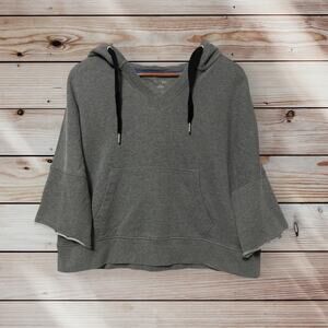 Calvin Klein Performance Women's Gray Pullover Hooded 3/4 Sleeve Sweatshirt L‎